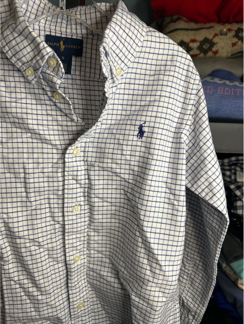 Ralph Lauren Classic Fit Button-Down Checkered Shirt Size 6